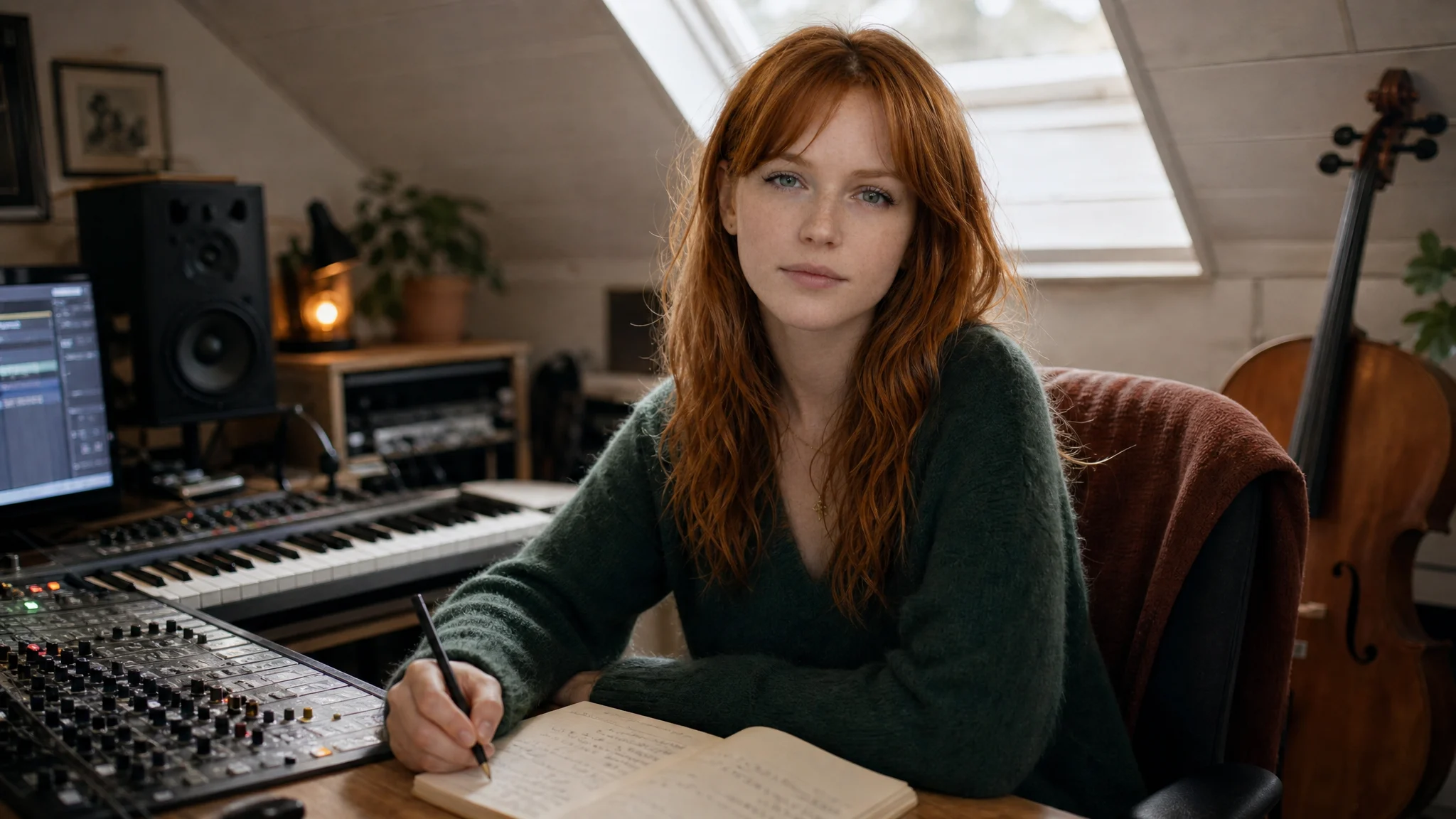 Mia i studion under slutproduktionen av Eller hur